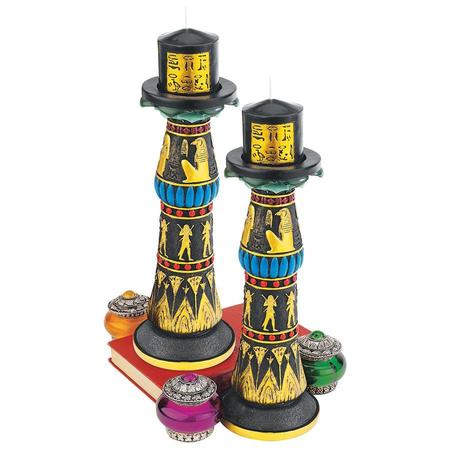 DESIGN TOSCANO Temple of Rameses Sculptural Candleholder, PK 2 QL912459